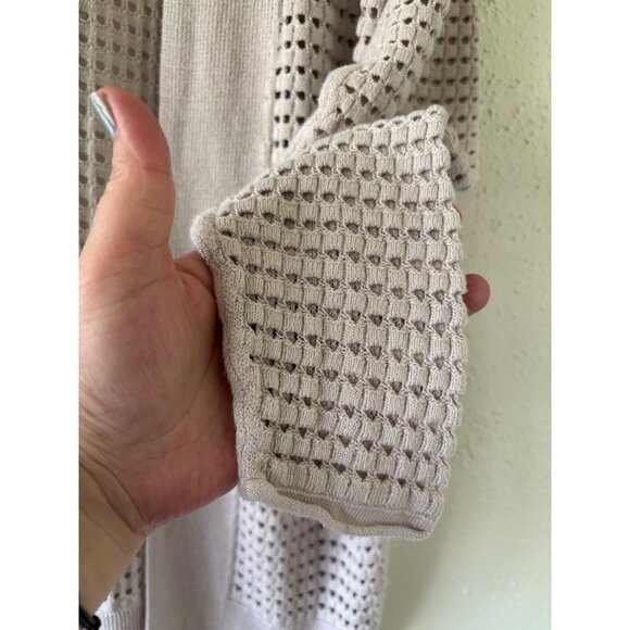 Nic+Zoe Womens Open Knit Moonlight  Sweater M Beige Cotton Blend - Picture 8 of 9